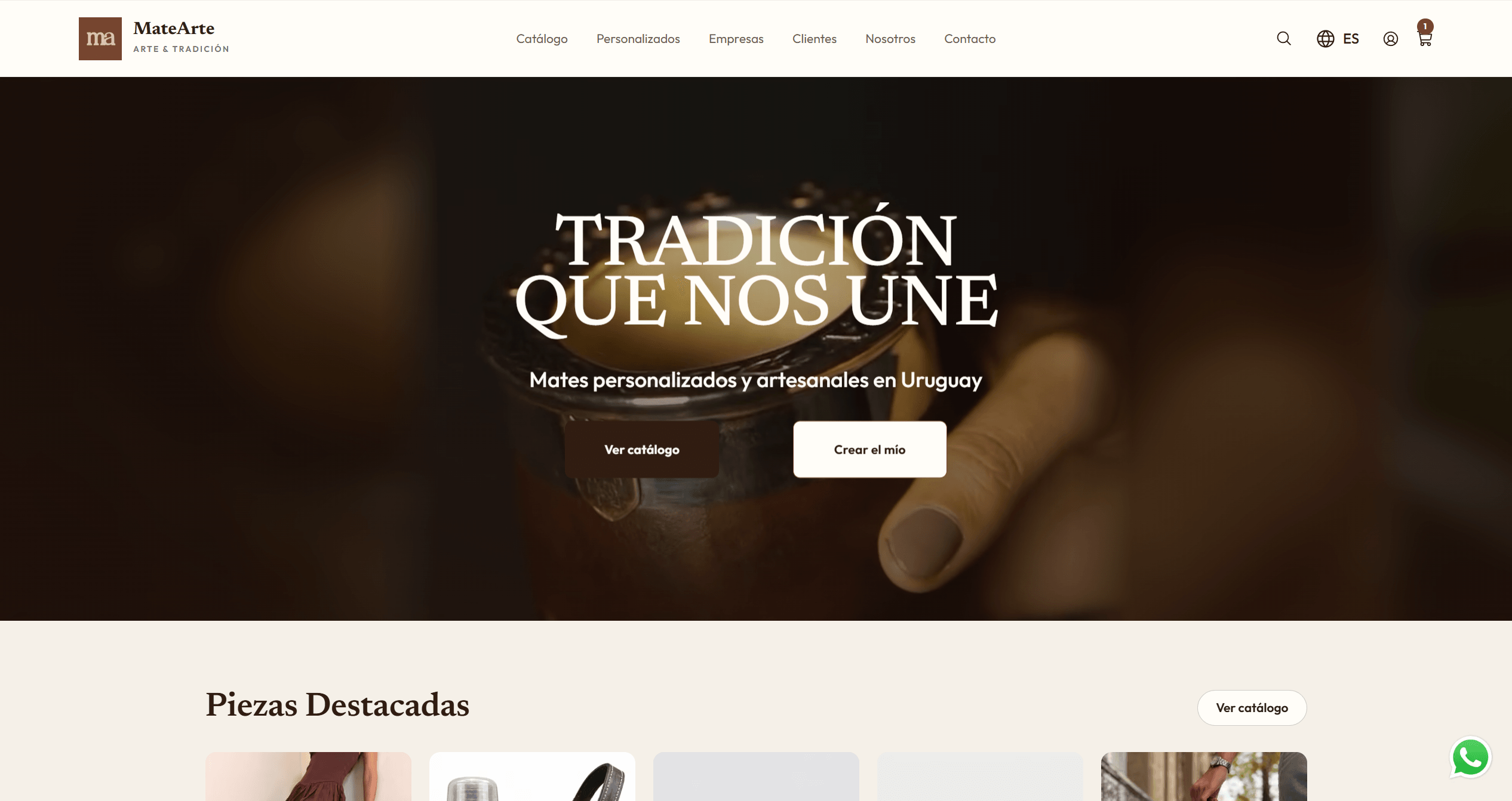 MateArte online store home page