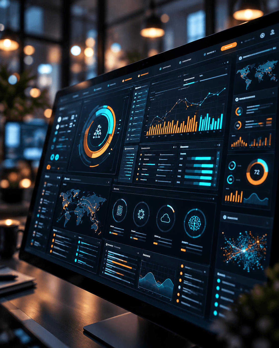 Management dashboard with operational indicators